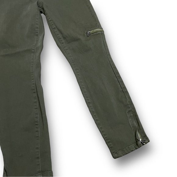 Paige Daryn Ankle Zip Olive Green Zip Pockets Stretch Pants‎ Size 29 / 29 x 27 - Picture 3 of 8